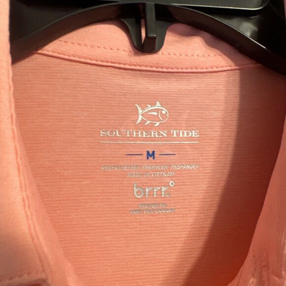 NWT Southern Tide Brrrr Breeze Polo Shirt Mens Size M Peach Performance Golf - Picture 4 of 11